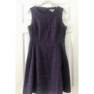 Eva Mendes Purple Jacquard Print Dress 💜